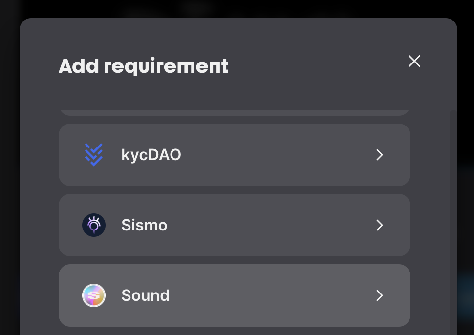 Add a Sound requirement under Roles to allow anyone holding one of your songs on Sound to join the chat!